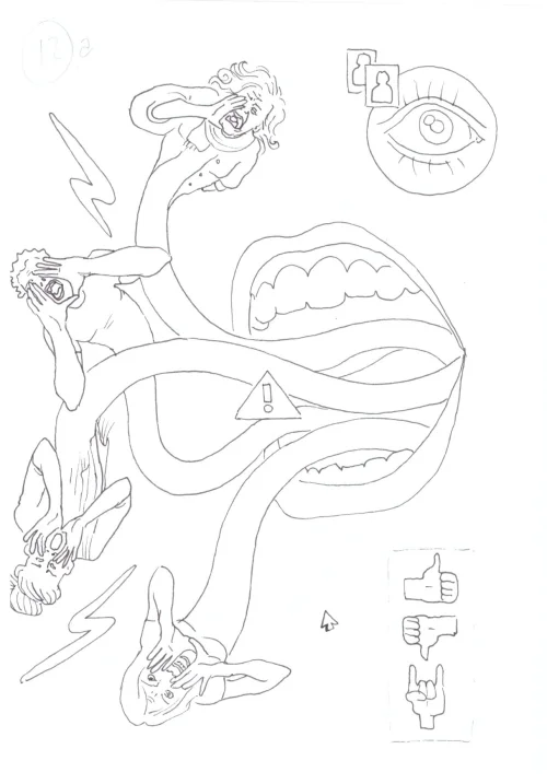 100 Women Challenge — 13 - The Feminist Killjoy Handbook — Ink drawing by Roberta Gattel