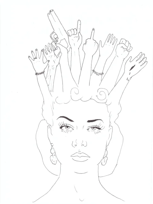 100 Women Challenge — 14 - Gone with the Wind — Ink drawing by Roberta Gattel