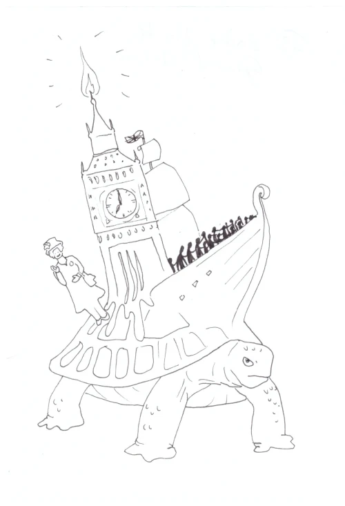 100 Women Challenge — 23 - Grand Union — Ink drawing by Roberta Gattel