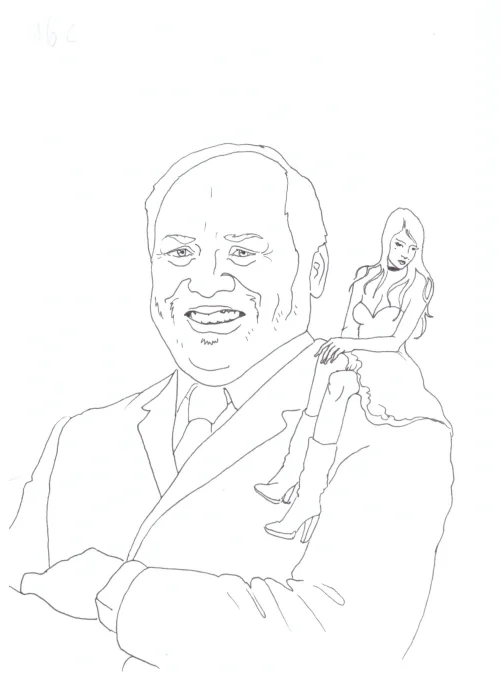 100 Women Challenge — 25 - From One Room to Another — Ink drawing by Roberta Gattel