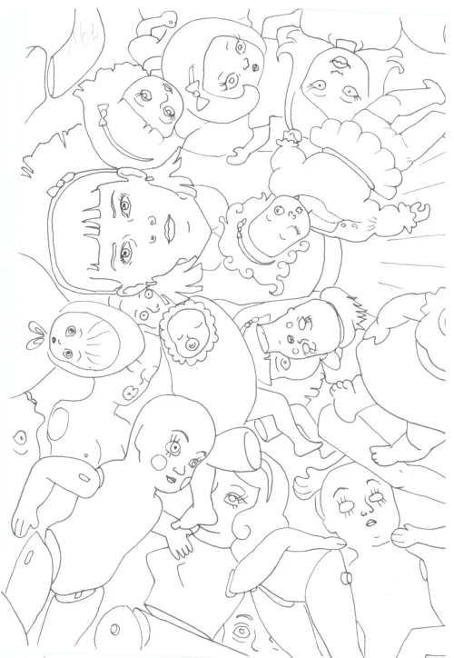 100 Women Challenge — 25 - From One Room to Another — Ink drawing by Roberta Gattel