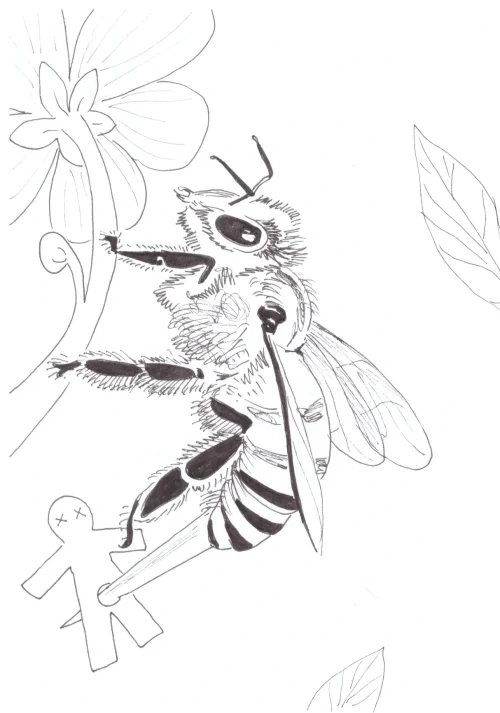 100 Women Challenge — 31 - The Story of Art Without Men — Ink drawing by Roberta Gattel