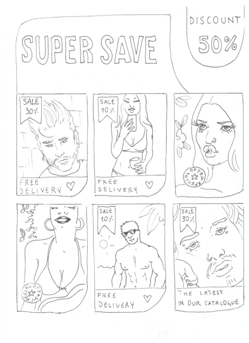 100 Women Challenge — 32 - Cold Intimacies — Ink drawing by Roberta Gattel