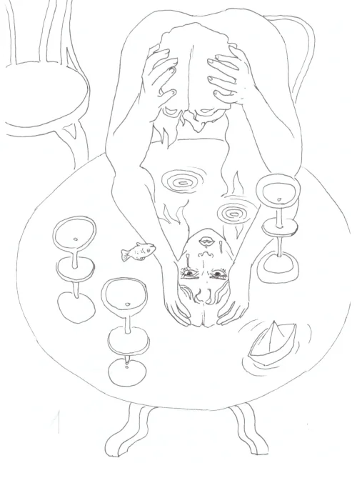 100 Women Challenge — 38 - Appointment in Positano — Ink drawing by Roberta Gattel