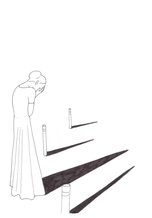 100 Women Challenge — 41 - Requiem — Ink drawing by Roberta Gattel