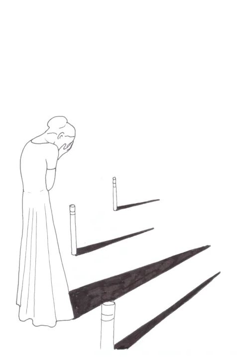 100 Women Challenge — 41 - Requiem — Ink drawing by Roberta Gattel