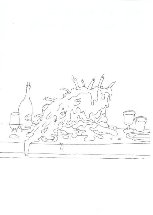 100 Women Challenge — 42 - The Garden Party — Ink drawing by Roberta Gattel