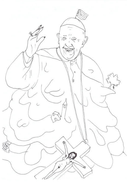 100 Women Challenge — 45 - Two in One Flesh — Ink drawing by Roberta Gattel