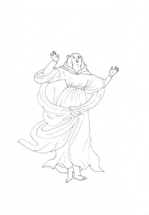 100 Women Challenge — 51 - A Woman — Ink drawing by Roberta Gattel