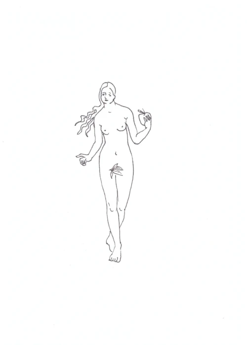 100 Women Challenge — 51 - A Woman — Ink drawing by Roberta Gattel