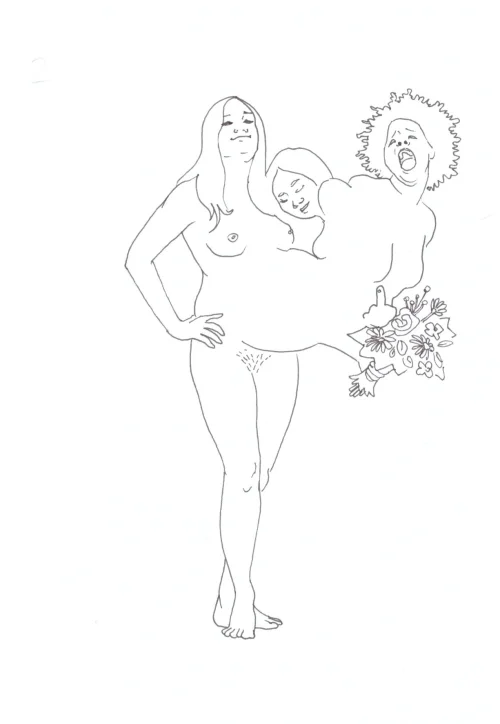 100 Women Challenge — 60 - Giving Life — Ink drawing by Roberta Gattel