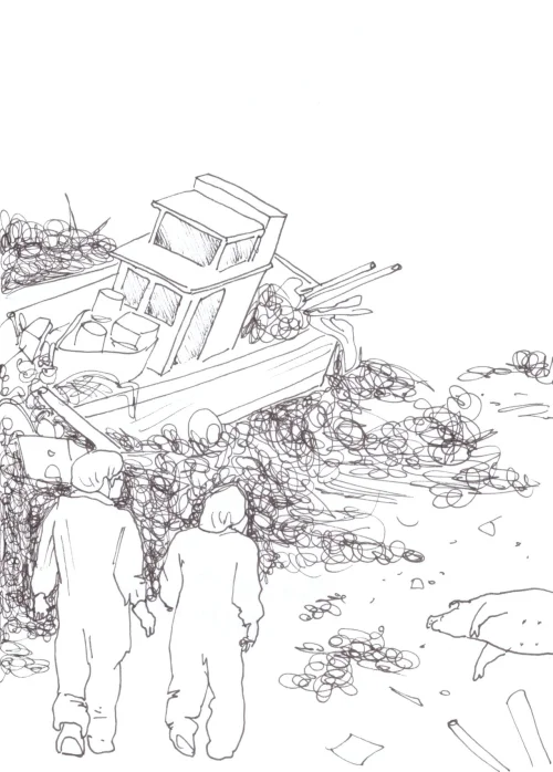 100 Women Challenge — 62 - The Sweet Tomorrow — Ink drawing by Roberta Gattel