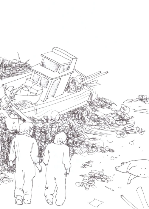 100 Women Challenge — 62 - The Sweet Tomorrow — Ink drawing by Roberta Gattel