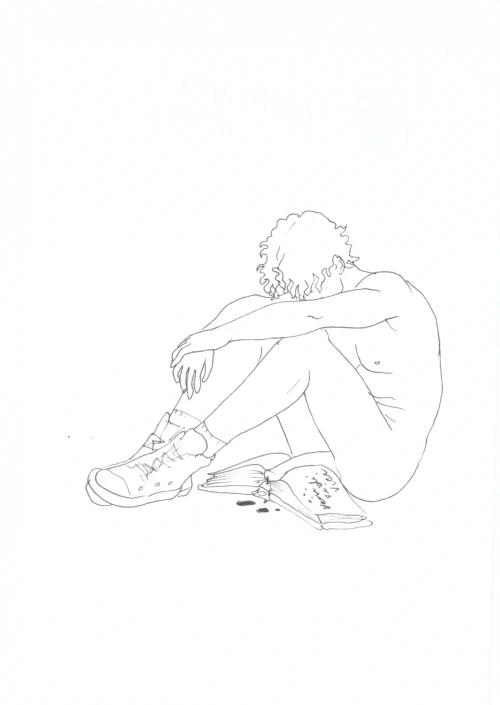 100 Women Challenge — 69 - The Bluest Eye — Ink drawing by Roberta Gattel