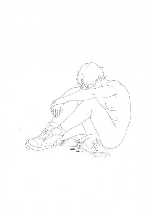 100 Women Challenge — 69 - The Bluest Eye — Ink drawing by Roberta Gattel