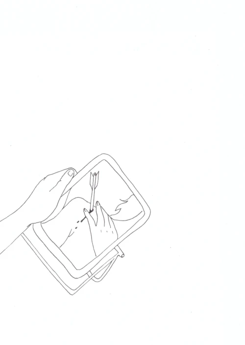 100 Women Challenge — 74 - Men Explain Things to Me — Ink drawing by Roberta Gattel