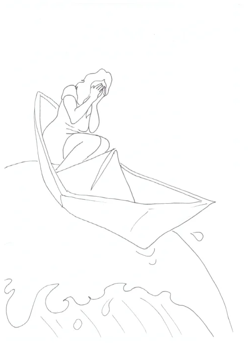 100 Women Challenge — 78 - The Shock Doctrine — Ink drawing by Roberta Gattel