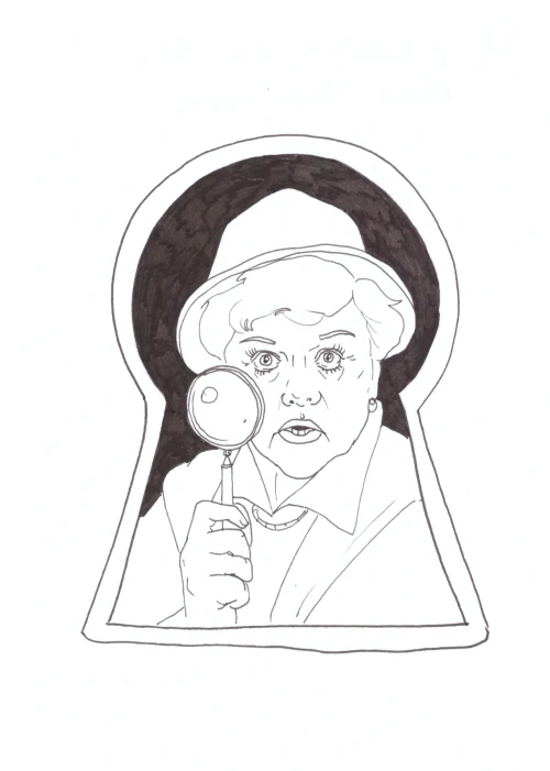 100 Women Challenge — 85 - And Then There Were None — Ink drawing by Roberta Gattel