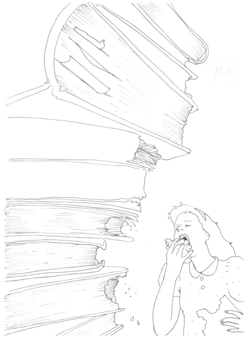 100 Women Challenge — 86 - Despite Plato — Ink drawing by Roberta Gattel