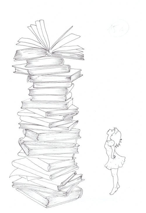 100 Women Challenge — 86 - Despite Plato — Ink drawing by Roberta Gattel