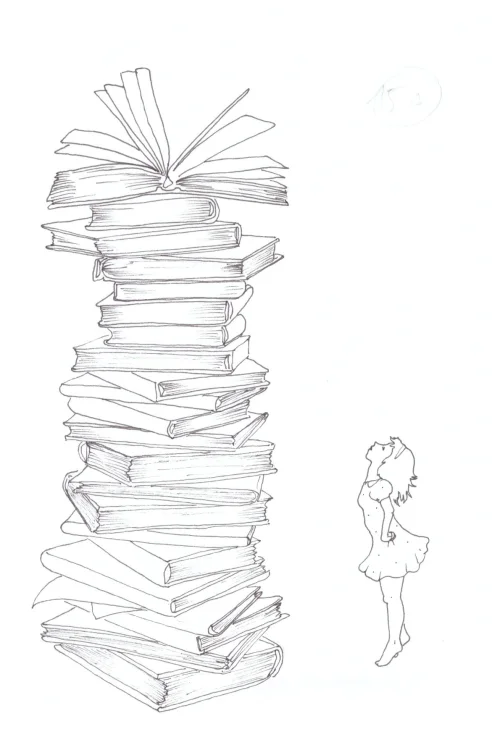 100 Women Challenge — 86 - Despite Plato — Ink drawing by Roberta Gattel