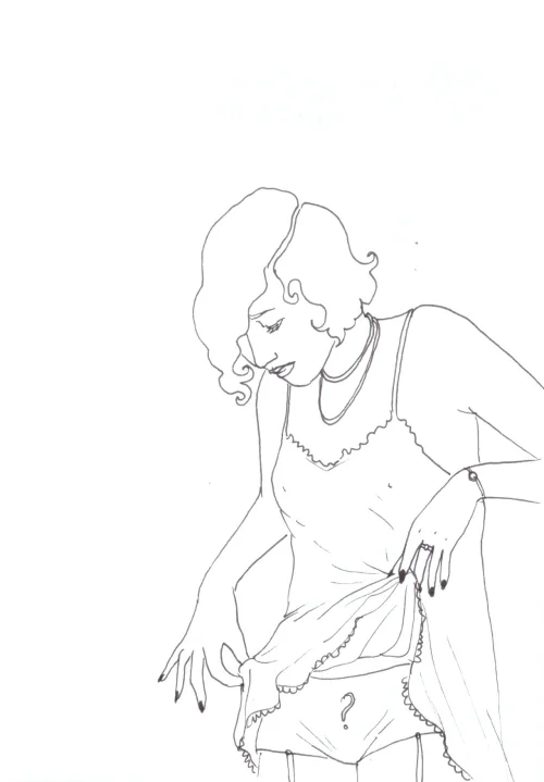 100 Women Challenge — 88 - Woman at Point Zero — Ink drawing by Roberta Gattel