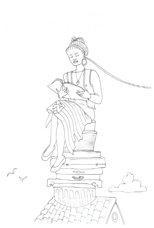 100 Women Challenge — 93 - Fragments — Ink drawing by Roberta Gattel