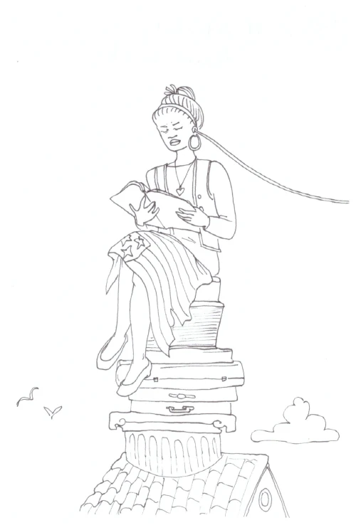 100 Women Challenge — 93 - Fragments — Ink drawing by Roberta Gattel