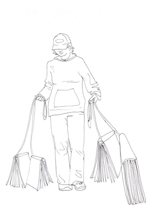 100 Women Challenge — 94 - The Handmaid's Tale — Ink drawing by Roberta Gattel