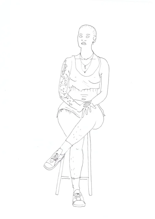 100 Women Challenge — 96 - Girl, Woman, Other — Ink drawing by Roberta Gattel