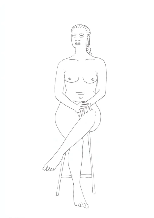 100 Women Challenge — 96 - Girl, Woman, Other — Ink drawing by Roberta Gattel