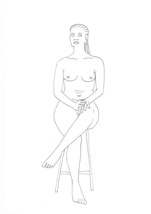 100 Women Challenge — 96 - Girl, Woman, Other — Ink drawing by Roberta Gattel